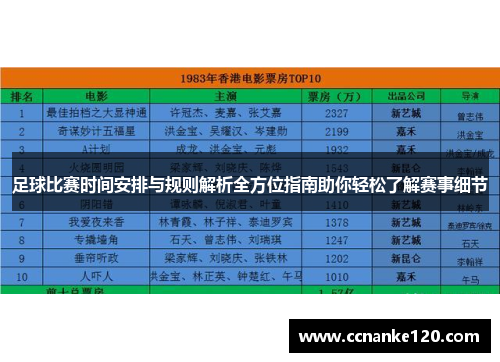 足球比赛时间安排与规则解析全方位指南助你轻松了解赛事细节